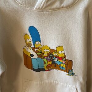 Medium White Kids Hoodie with The Simpsons